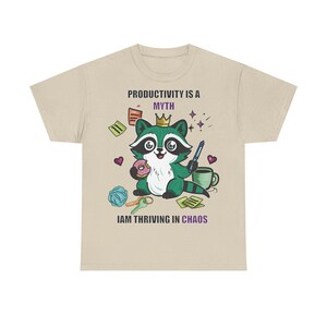 ADHD Oversized Raccoon T-Shirt – Funny Neurodivergent Tee – Unisex Organic Cotton Gremlincore Shirt – TDAH Graphic Streetwear image 2