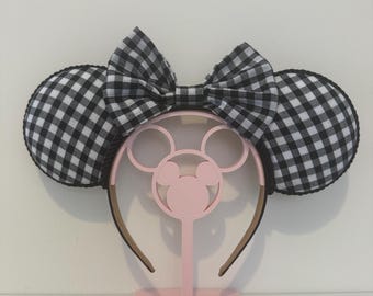 Black Gingham Mouse Ears