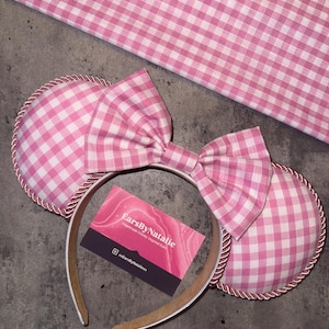 Rosa Gingham Mickey/Minnie Disney inspiriert Ohren