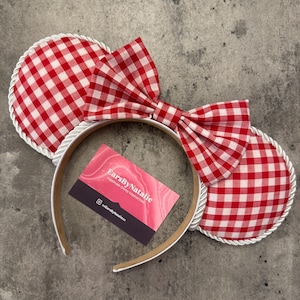 Rot Gingham Mickey/Minnie Disney inspiriert Ohren