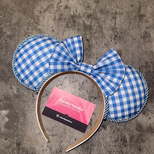 Blue Gingham Mickey/Minnie Disney Inspired Ears
