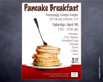 Pancake Breakfast Fundraiser Flyer Template - FREE DOWNLOAD