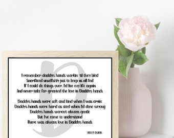Holly Dunn &#39;Daddy&#39;s Hands&#39; Song Lyrics Print (Digital Download)