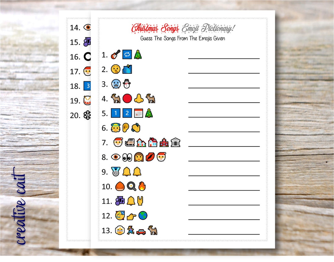 Emoji Weihnachtslieder Familie Spiel Büro Party Spiel Erwachsene Kinder