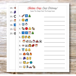 Christmas Songs Emoji Pictionary Game: Printable Party Activity (Digital Download)