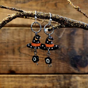Witch Hat Dangle Earrings: Handmade Halloween Jewelry