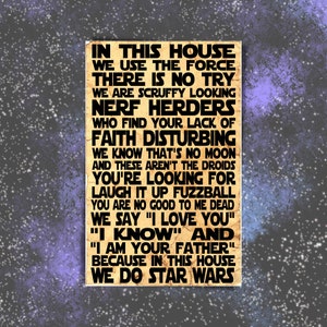 Star Wars Quotes Poster: &quot;In This House&quot; Movie Print (Digital Download)