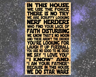Star Wars Quotes Poster: &quot;In This House&quot; Movie Print (Digital Download)