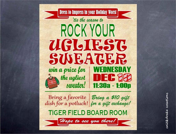 Christmas Holiday Potluck Party Invitation Digital Print Etsy