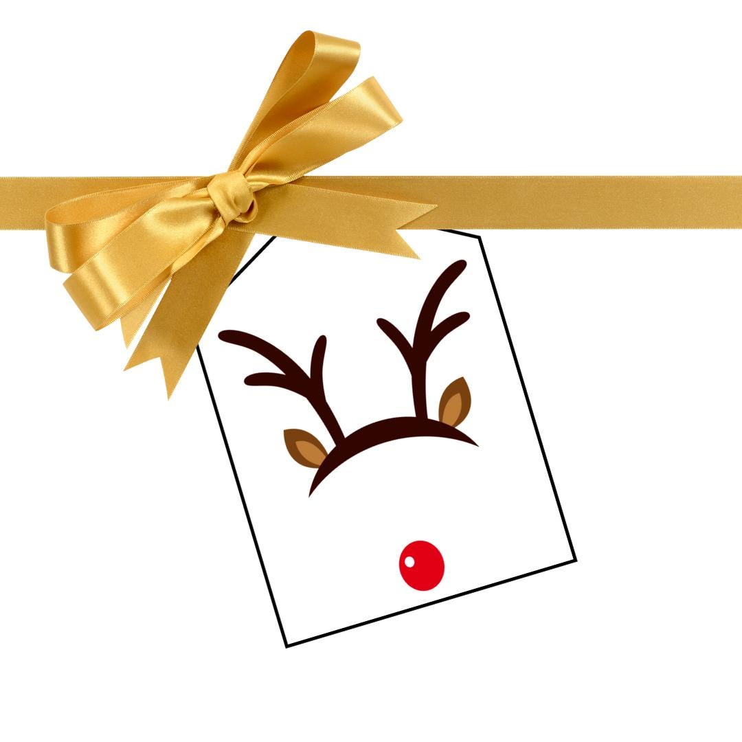 Rudolph Gift Tags, Rudolph Nose Gift Tags, Rudolph Labels, Christmas Gift Tags, Christmas Labels ...