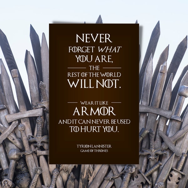 Game of Thrones Print, Game of Thrones Quote Poster, Tyrion Lannister Quote, Game of Thrones, Digital Download, Starks, Lannister