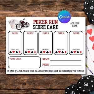 Poker Run Scorecard: Printable Motorcycle Ride Sheet (Digital Download)