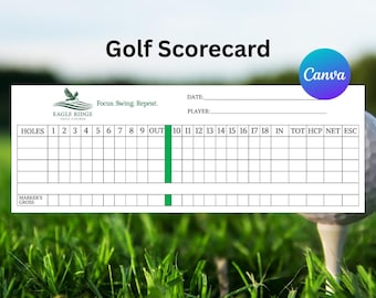 Editable Golf Scorecard Template: Printable Golf Score Sheet