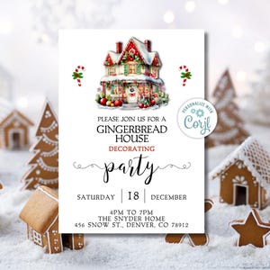 Gingerbread House Decorating Party Invitation (Digital)