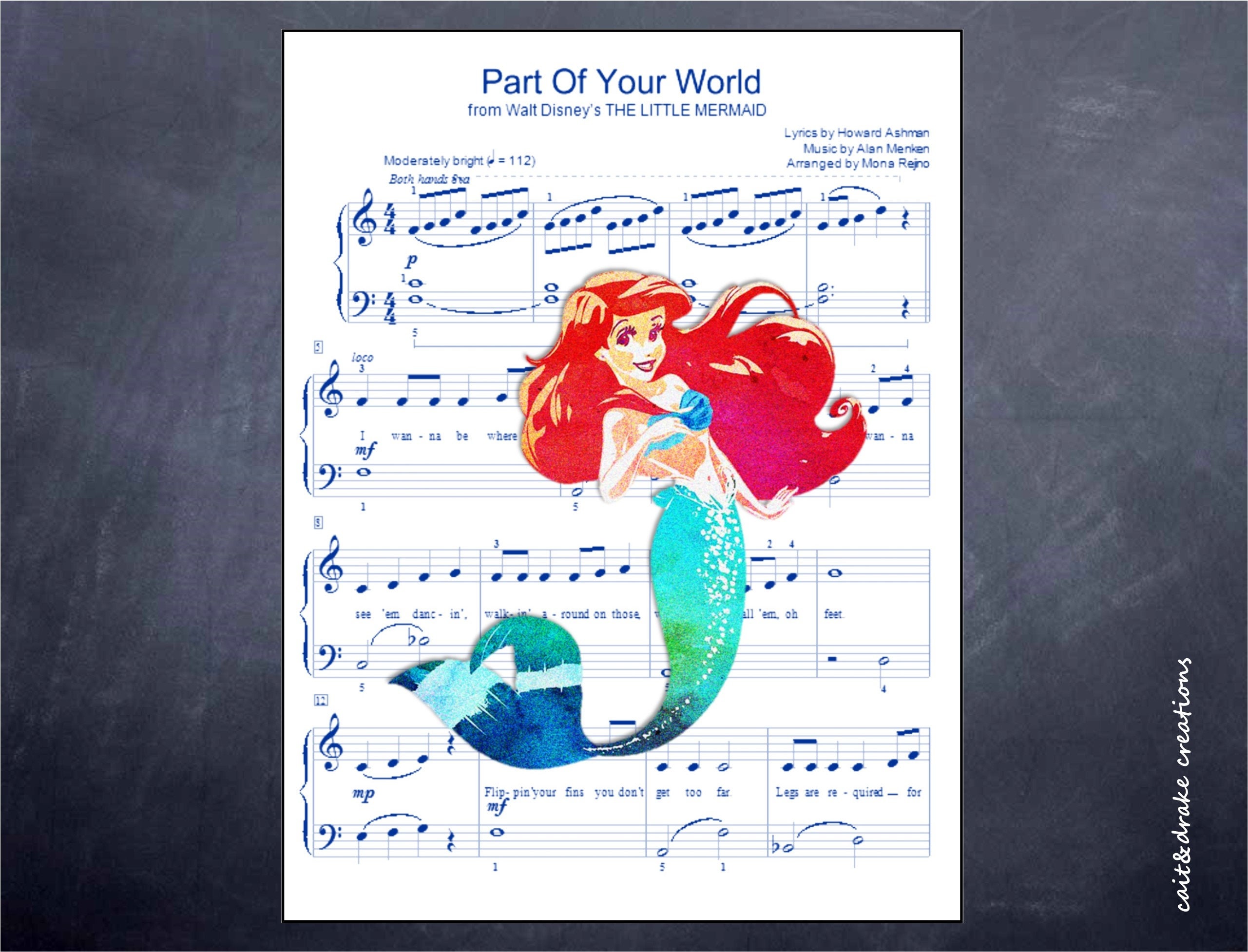 Sheet Music Little Mermaid Part Of Your World Disney Art Etsy Sheet Music Little Mermaid Part Of Your World Disney Art Etsy
