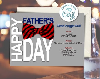 Father&#39;s Day BBQ Invitation: Editable Party Template (Instant Download)