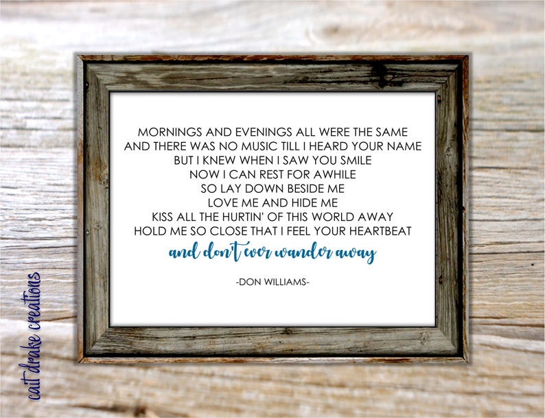 Lay Down Beside Me Don Williams Song Lyrics Poster Print Etsy Lay Down Beside Me Don Williams Song Lyrics Poster Print Etsy