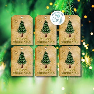 Etiquettes cadeaux pour sapin de Noël : étiquettes des fêtes imprimables (numériques)
