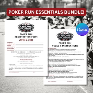 Poker Run Kit, Scorecard, Certificates, Canva Template (Digital Download)