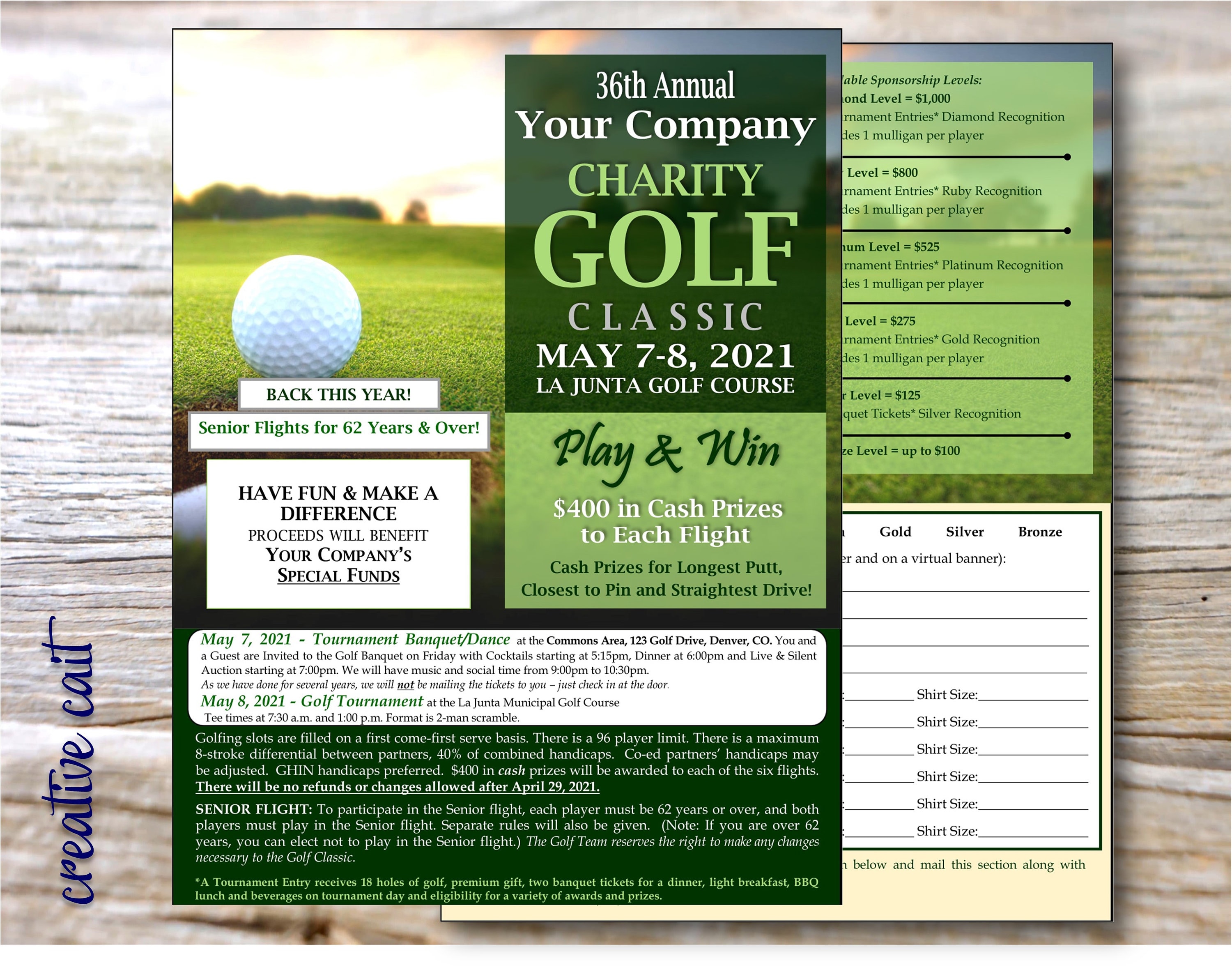 Golf Tournament Classic Charity Fundraiser Registration Adult Sports