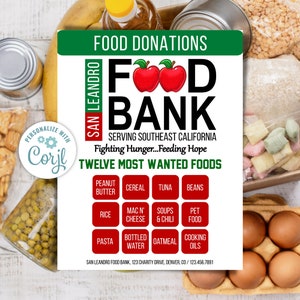 Food Drive Flyer Template – Printable Donation Flyer – Editable Canva Flyer – Charity Event Poster – Instant Download PDF