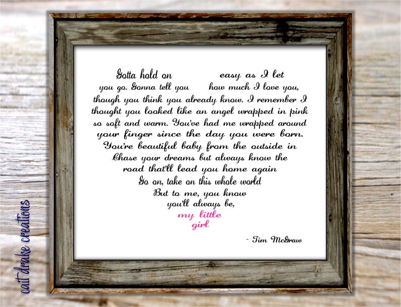 My little girl lyrics on picture frame