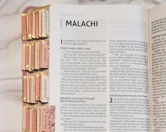 Bible Tabs – Rose Gold Foil Floral Design (Only Tabs)