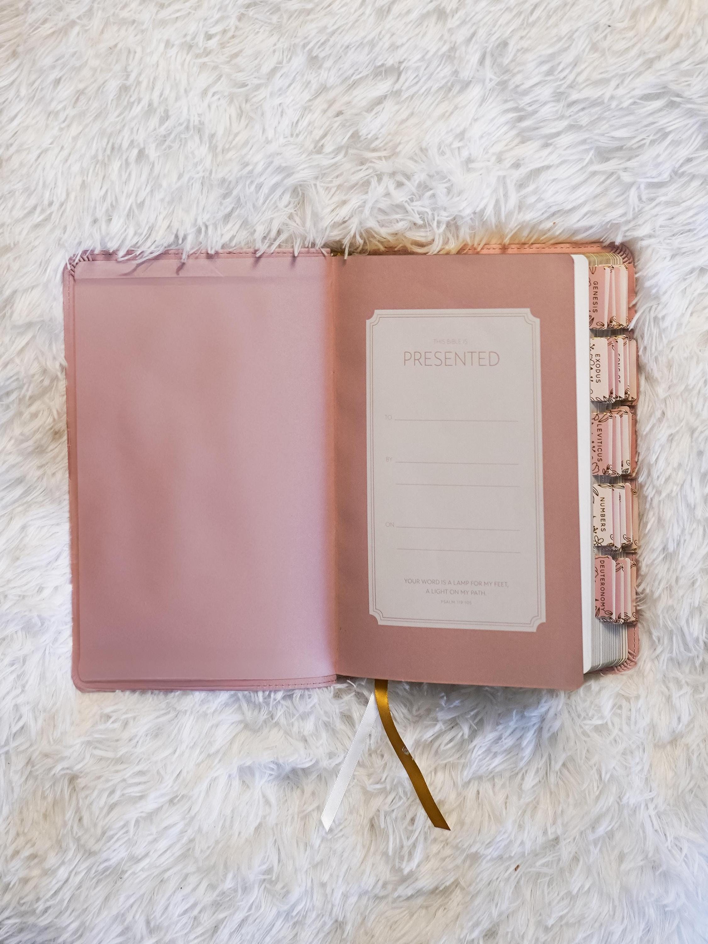 Custom Pink Bible with Tabs | NIV Women’s Bible | Personalized Christian Gift