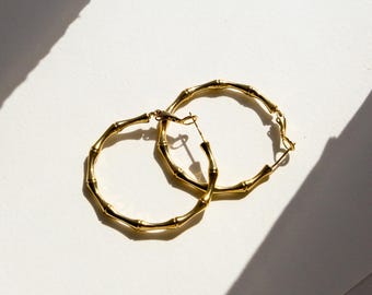 Gold Bambus Creolen