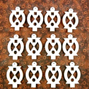 African Wood Earring Pendant Boa Me Adinkra Symbol 2&quot; H Laser Cut Wood Jewelry - 20 Pieces