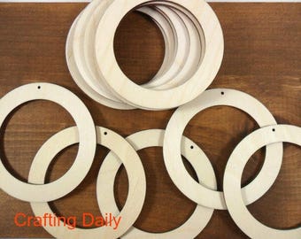 Circle Earring Rings 2 3/4" x 1/2" x 1/8" Laser Cut Shapes - 10 Pieces