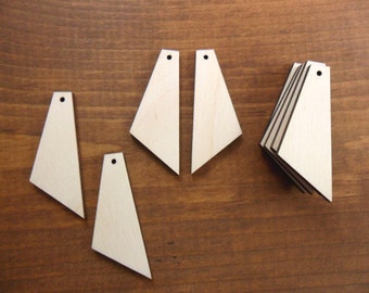 Wood Earring Trapezoid 2" H x 3/4" x 1/8" Laser Cut - 16 Pieces