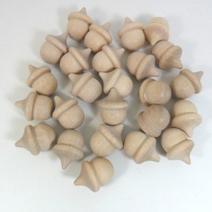 Wood Acorns 1 3/8 x 1 20 Pieces image 2