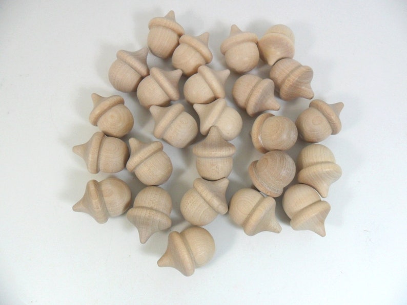 Wood Acorns 1 3/8 x 1 20 Pieces image 2