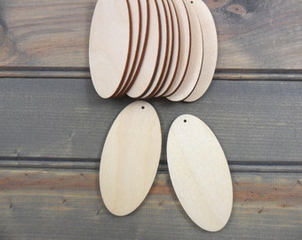 Oval Earring Blanks 3" H x 1 1/2" W x 1/8" Laser Cut Wood - 10 Pieces