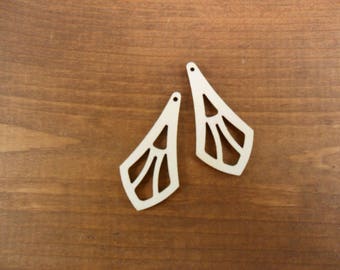 Triangle Dangle Earrings With Cut Out Laser Cut Wood 2" H x 1 1/16" W x 1/8" - 20 Pieces