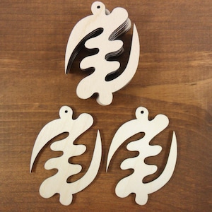 African Wood Earring Adinkra Gye Nyame Supremacy of God Symbol 2 3/4&quot; Laser Cut