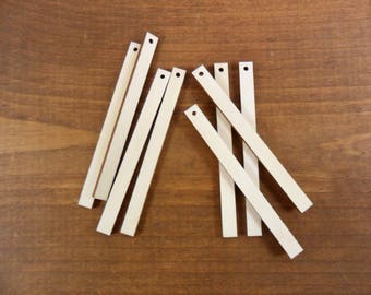 Wood Rectangle Earrings Blanks Laser Cut - 1/4" Wide - 25 Pieces - Select Length