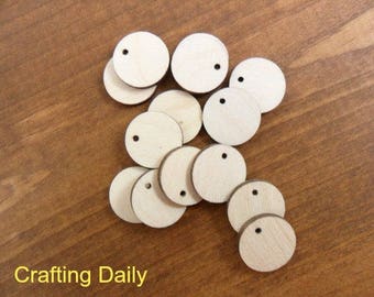 Wood Earring Blanks Circle Shapes 3/4" (19mm) - 25 Pieces