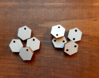 Wood Hexagon Stud Earring Blanks 1/2" - Laser Cut Shapes