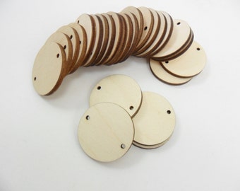 Birthday Board Circles Wood Earrings 1 1/4" x 1/8" Two Holes - 25 Pieces