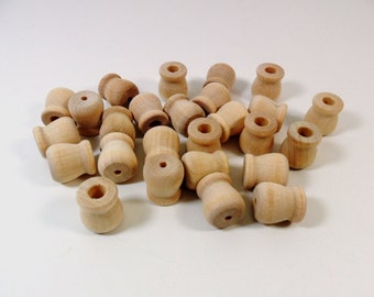 25 Candle Cups 5/8" Wood Miniatures