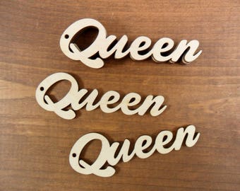 Queen Earring Blanks African H Laser Cut Wood Shapes 3 1/2" L x 1 1/4" - 10 Pieces