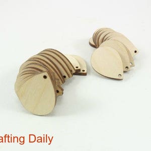 Teardrop Earring 1 1/8&quot; x 13/16 x 1/8&quot; Laser Cut Wood 20 Pieces