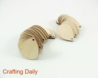 Wood Teardrop Earring Blanks 1 3/16" x 3/4" x 1/8" Laser Cut Shapes