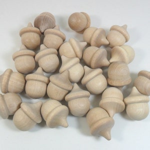 Wood Acorns 1 3/8 x 1 20 Pieces image 1