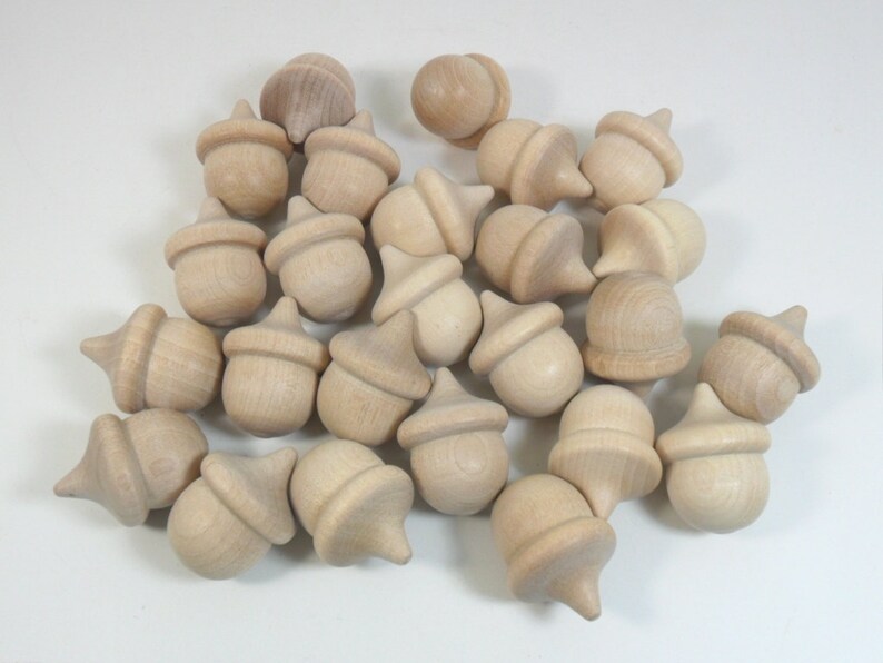 Wood Acorns 1 3/8 x 1 20 Pieces image 1