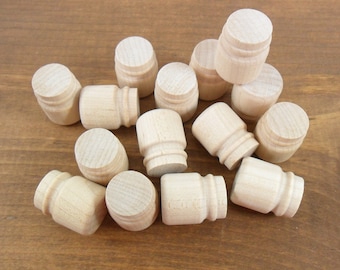 Wood Mason Jars or Canisters 15/16" H Wood Miniatures - 20 Pieces