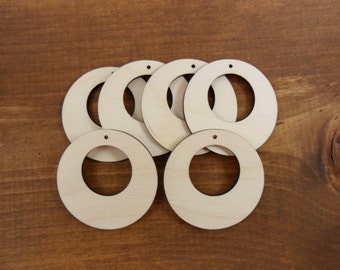 Earring Open Circle Laser Cut Wood Blanks - Select a Size