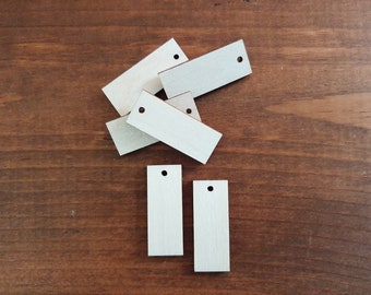 Rectangle Bar Laser Cut Wood Blank Shapes 1 1/4" x 1/2" x 1/8"